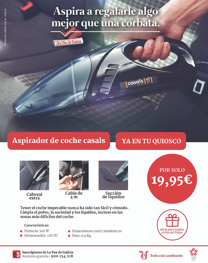 Aspirador de coche VAC 100-B Casals - La Voz de Galicia